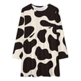 thumbnail image 2 of Cute Cow Pattern Design Loose Dress Evening Dress Summer Dresses for Women Luxury Dress Long Sleeved Dress, 2 of 4