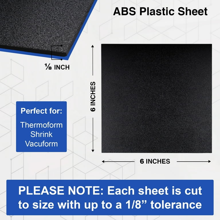 4 Pack ABS Plastic Sheets 12 x 12 x 0.08, Thick Black Textured Hard  Plastic Sheeting for DIY Materials Home Decor Handcrafts Crafts Projects