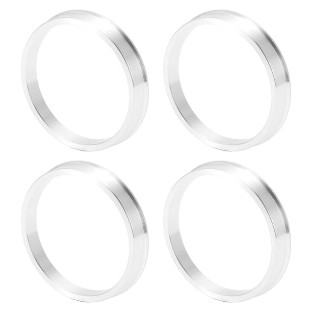 Anillos de centrado de rueda de automóvil Unique Bargains, anillos de hub de absorción de choque, aleación de aluminio, tono plateado, duraderos, OD 63.4mm a ID 56.1mm