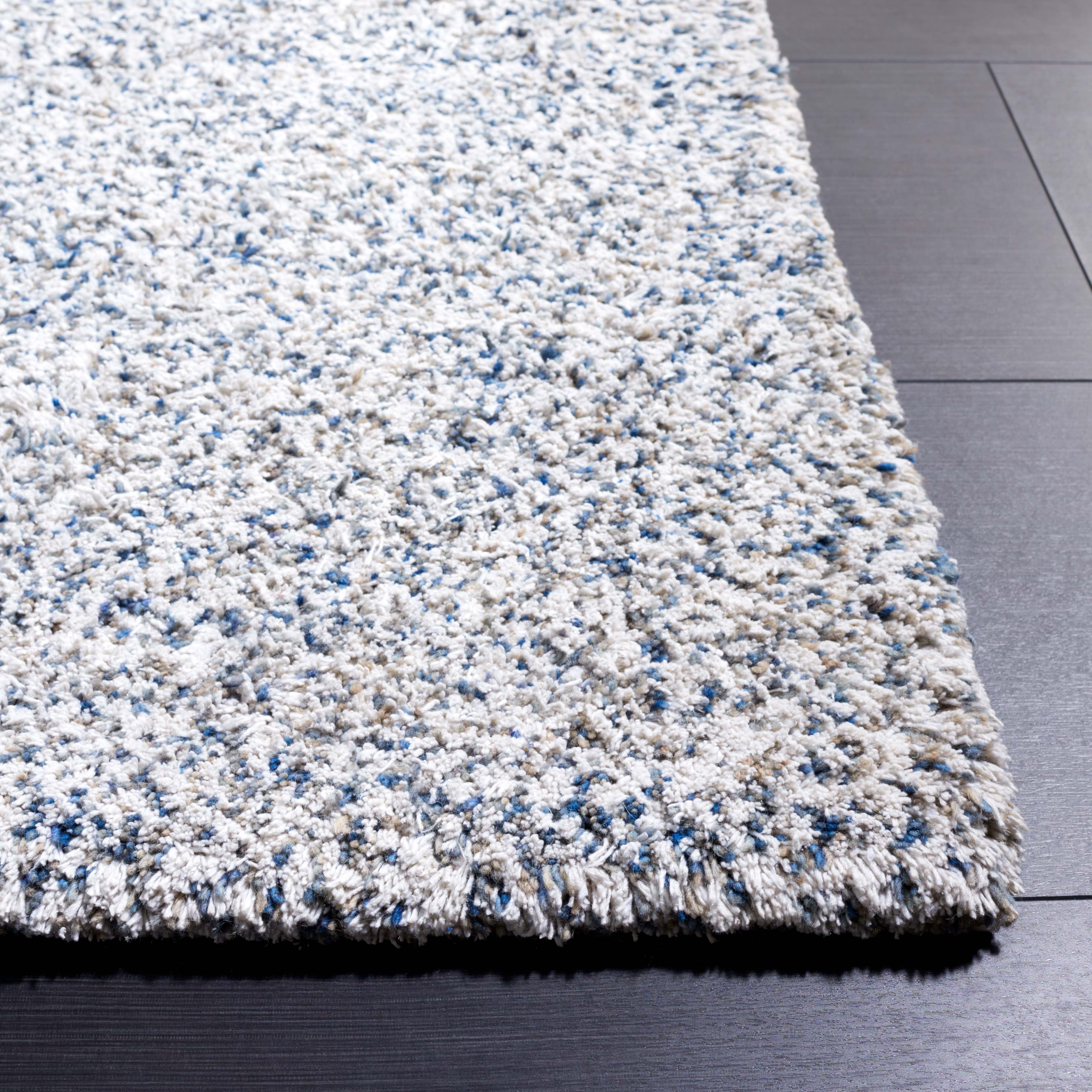 SAFAVIEH Berber Deena Distressed Area Rug, Ivory/Blue, 4' x 6'