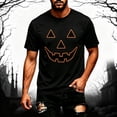 thumbnail image 6 of CONFREE Halloween Mens Short Sleeve Tshirts Crew Neck Hallowmas Pumpkin Face Graphic Lightweight T-Shirts, 6 of 7