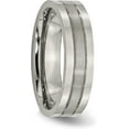thumbnail image 5 of Chisel Titanium Brushed and Polished 6.2mm Grooved Band - Ring Size 13.5, 5 of 8