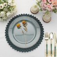 thumbnail image 5 of BalsaCircle 6 Matte Teal Round 13 in Sunflower Design Matte Plastic Dinner Charger Plates Party Events Decorations, 5 of 8