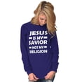 thumbnail image 4 of Jesus Is My Savior Not My Religion Long Sleeve TShirt Men Women Brisco Brands L, 4 of 6