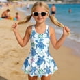 thumbnail image 6 of FOR U DESIGNS Girls One Piece Swimsuit with Skirt Comfortable Hawaiian Swimwear with Skirt Modest Beach Swim Dress 3-13 Years, Turtle Leaf, 6 of 7