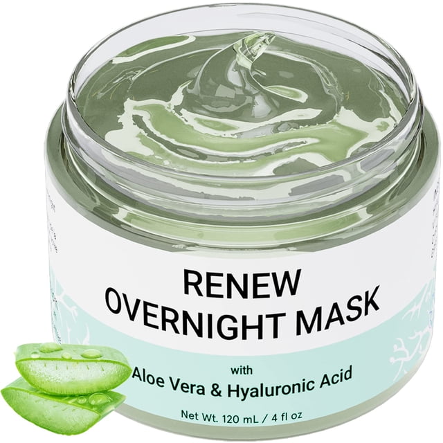 Mascarilla facial nocturna Doppeltree RENEW con aloe vera y ácido hialurónico