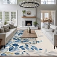 thumbnail image 3 of 6x9 Area Rugs for Living Room, Blue Eucalyptus Non Slip Area Rugs for Kitchen Bedroom Entryway, Farmhouse Weeping Leaves Linen Washable Carpet Runner Rug Floor Mats for Bedroom Home Decor, 3 of 8