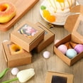 thumbnail image 4 of 50 Pieces Mini Kraft Paper Box with Window Present Packaging Box Treat Box for Homemade Soap Treat Bakery Candy (Brown), 4 of 5