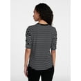 thumbnail image 4 of Time and Tru Women's Ruched Elbow Sleeve Tee, Sizes XS-XXXL, 4 of 6