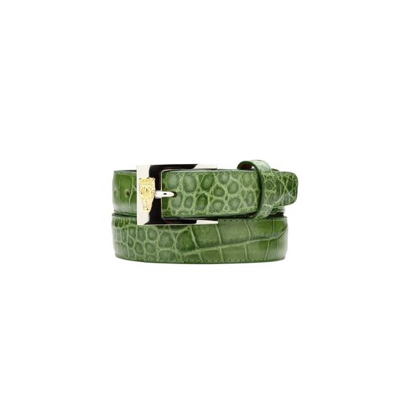 Men's Belvedere Genuine Alligator Belt Dressy Style 2008 Pistachio