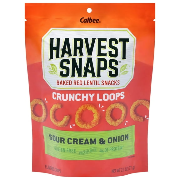 Calbee® Harvest Snaps® Sour Cream Red Lentil Crunchy Loops Crisps