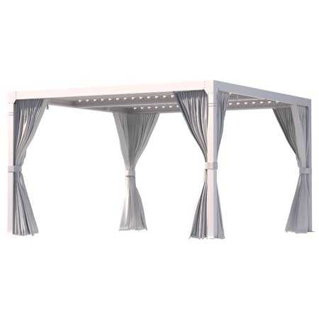 Erinnyees 12' x 12' x 7' White Aluminum Pergola, Adjustable Rainproof Roof