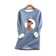 thumbnail image 2 of Sudadera de lana gruesa a la moda con estampado navideño para mujer, ropa interior cálida de terciopelo con cuello redondo Pompotops  gfhjh11061, 2 of 4