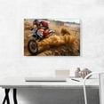 thumbnail image 2 of ARTCANVAS Dirt Bike Motocross Racing Canvas Art Print - Size: 26" x 18" (0.75" Deep), 2 of 9