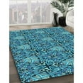 thumbnail image 3 of Ahgly Company Machine Washable Indoor Rectangle Transitional Blue Jay Blue Area Rugs, 2' x 4', 3 of 7