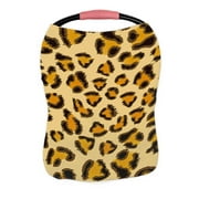 ABPHQTO Leopard Nursing Cover Baby Breastfeeding Infant Feeding Cover Baby Car Seat Cover Infant Stroller Cover Carseat Canopy Breathable