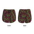 thumbnail image 3 of Balery Burgundy Peony Flowers Pantalones cortos deportivos para mujer con forro y dos bolsillos, elásticos, para entrenamiento, gimnasio, yoga-X-Large, 3 of 7