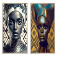 thumbnail image 2 of Designart "Contemporary Retro Beauty of African Woman I" African American Framed Wall Art Set Of 2 - Glam Grey Framed Wall Art Set Of 2, 2 of 6