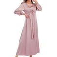 thumbnail image 7 of Oplxuo Satin Wedding Guests Dresses for Women Elegant Tie Front Long Sleeve Semi Formal Party Cocktail Maxi Dress, 7 of 7