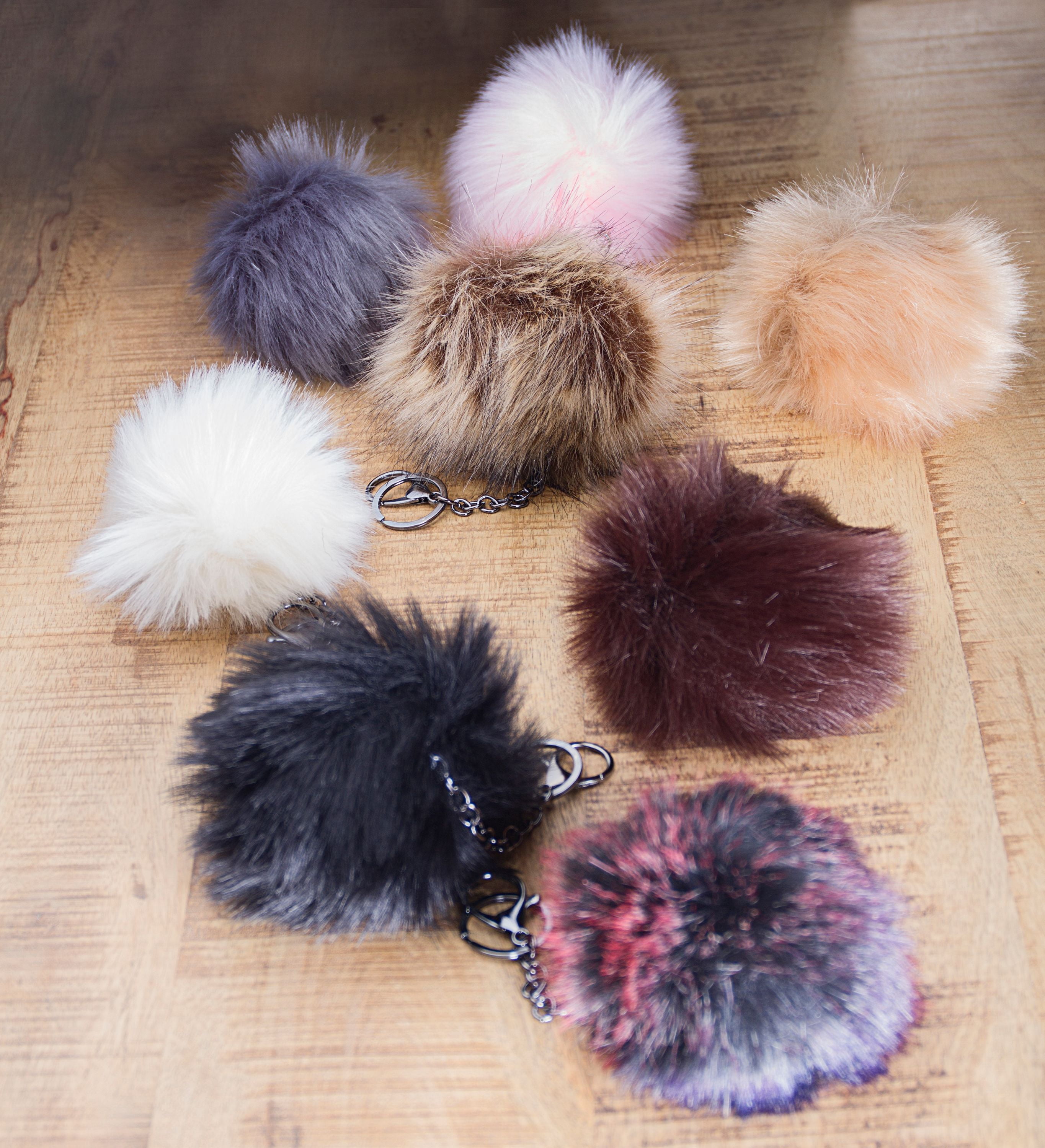 Luxe Fashion Faux faux Pom Pom 1 Inch Accessory for Keychains Bags Luggage