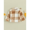 thumbnail image 4 of GXFC Baby Winter Coat for Girl Boys 6M 12M 18M 24M Infant Long Sleeve Button Down Plaid Outerwear Fuzzy Chunky Fall Warm Clothing for Newborn, 4 of 8