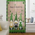 thumbnail image 6 of St. Patrick's Day Sheer Curtains 108" Extra Long, Green Gnomes Shamrocks Gold Coin Plaid Light Filering Curtains, Privacy Drapes Simi Floor to Veiling Curtain for Living Room Bedroom Window Treatment, 6 of 9