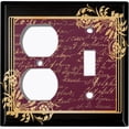 thumbnail image 4 of Metal Light Switch Plate Cover Victorian Floral Scripture Damask Frame Purple FRA082, 4 of 13