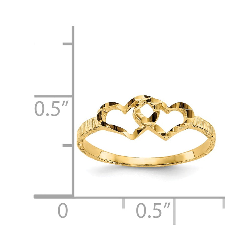 Real 14kt Yellow Gold Children's Heart Ring Size: 5; for Children