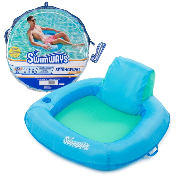 Silla de piscina SwimWays Spring Float Premium SunSeat azul cielo