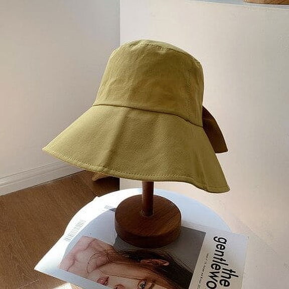 COCOpeaunt New Summer Autumn Bowknot Foldable Panama Bucket Hat Women Outdoor Ladies Fishing Hunting Hat Tourism Bucket Cap Lady Sun Hat