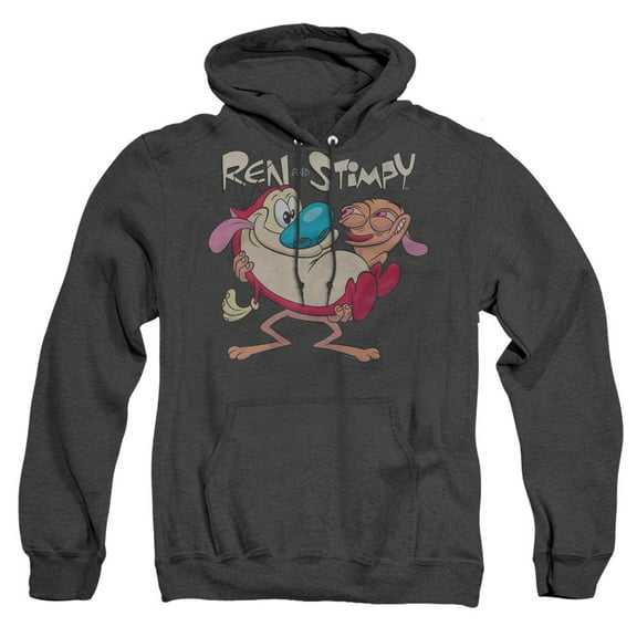 Ren and Stimpy Two of a Kind Unisex Adult Pull-Over Heather Hoodie