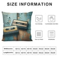 thumbnail image 5 of Orinice  Indie Throw Pillow Cushion Cover, Vintage Cassette Tapes on Aqua Wooden Table Close up Photo Retro Music Retro, Decorative Square Accent Pillow Case,  White, 5 of 5