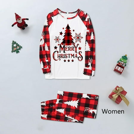 

OVTICZA Family Christmas Pajamas Sleepwear Sets Festival Holiday Xmas Matching Pjs for Adults Kids Red S