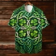 thumbnail image 6 of UVEASISHA Mens St. Patrick's Day Hawaiian Shirts Short Sleeve Green Clover Printed Beach Shirt Lapel Collar Button Down Irish Shamrock Graphic Shirts Green#25 XXL, 6 of 9