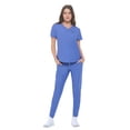 thumbnail image 2 of Ultra Stretch Form Fitting Womens Scrub Set (Ceil Blue, Medium), 2 of 6
