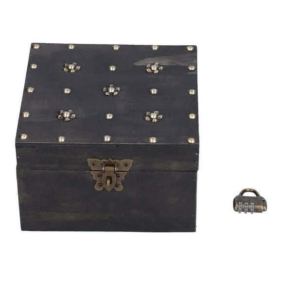 Document Storage Box,Treasure Props Storage Box Wood Props Storage Box Antique Wooden Box Masterfully Created