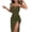 Army Green, variant on WIZUTIZ Casual Summer Dresses for Women Maxi Wrap Dress Solid Shift Dress Round Neck Sleeveless Beach Dress for Women's Drawstring Cutout Loose Fit Graduation Dress Army Green L