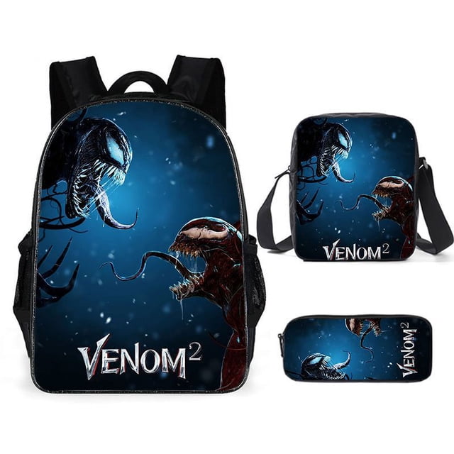 3 Piece Venom Fashion Backpack Suit, Boy Backpack With Lunch Box, Pencil Case, School Bag, Backpack, Travel-HAPDEN