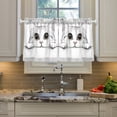 thumbnail image 2 of Yayeee Kitchen Curtains Tier Pair Light Filtering 27"x24" Rod Pocket Short Cafe Window Panel, White Cat, 2 of 7