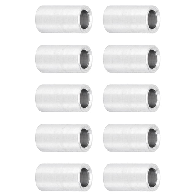 10Pcs Aluminum Alloy Spacer Round Unthreaded Standoff Support Accessories 6mm Outer Diameter, Lightweight, High Strength, Space Interval, Structural Support