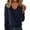 Navy, variant on Women's V Neck Chest Pocket Sweater, Drop Shoulder Long Sleeve Pullover, Solid Color Knit Top, Casual Loose Fit Blouse, Everyday Comfort Wear with Front Pocket Black L
