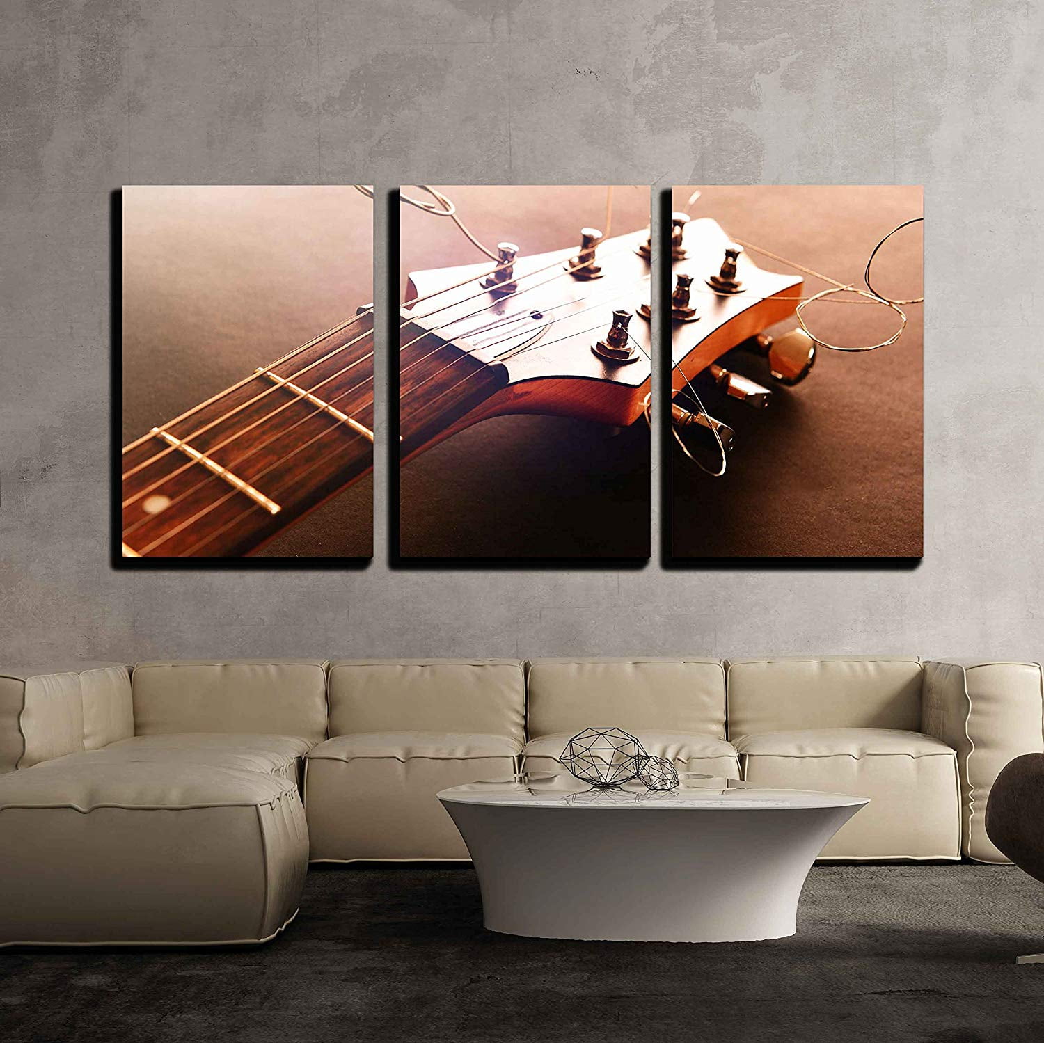 Wall26 3 Piece Canvas Wall Art Electric Guitar Close Up Modern Home Decor Stretched And Framed Ready To Hang 24 X36 X3 Panels Walmart Com