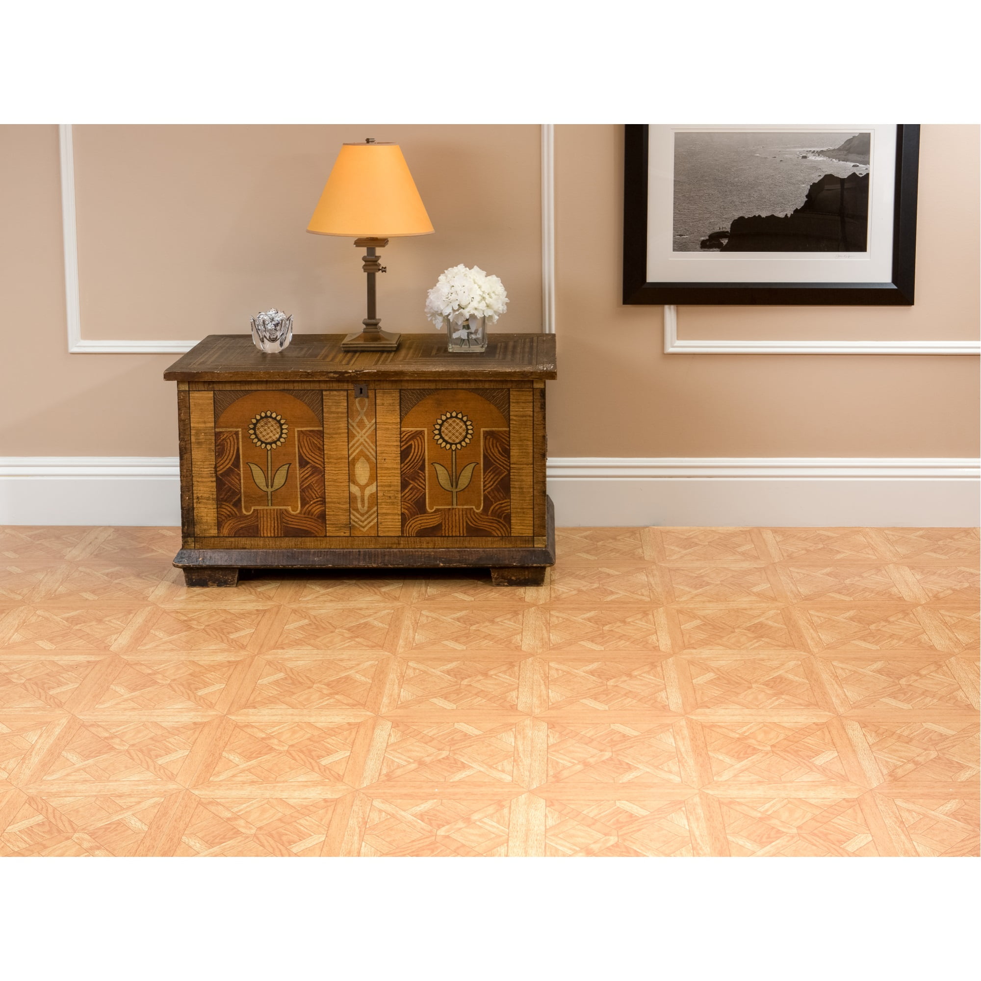 Ergode Nexus Classic Parquet Oak 12x12 Self Adhesive Vinyl Floor Tile - 20 Tiles/20 sq. ft.