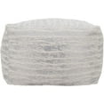 thumbnail image 4 of SARO  Silver Foil Print Faux Fur Pouf  20 x 20 x 14 in., 4 of 8