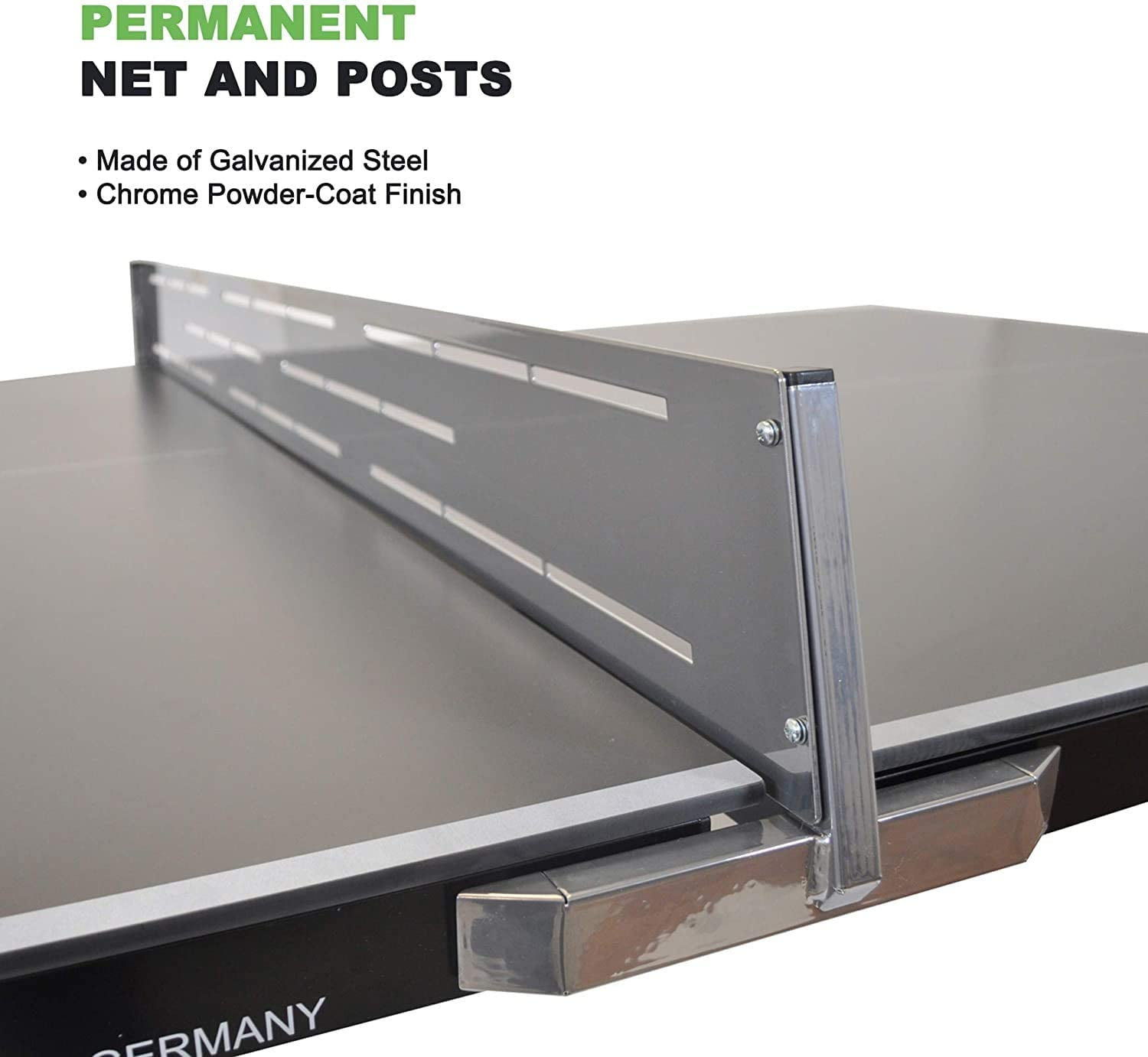 Kettler USA Table Tennis Table Net and Post Set Eden Tournament Grade Outdoor Table Tennis Table