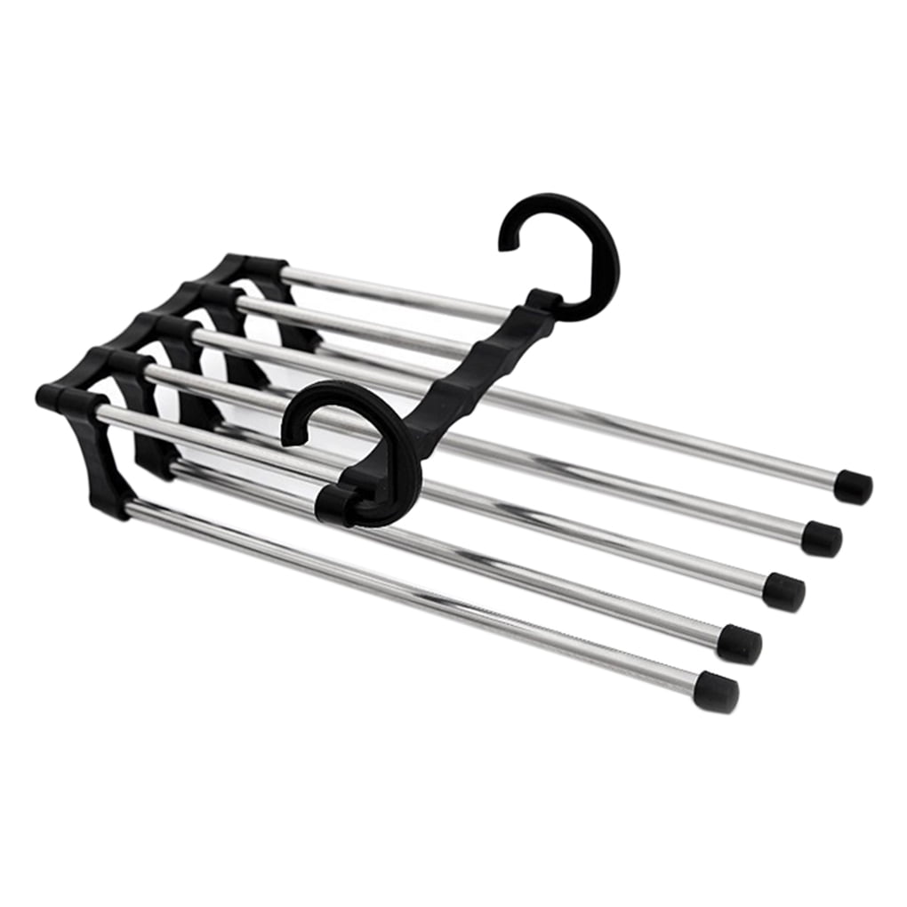 5 Tier Clothes Hanger Multi-function Stainless Steel Pants Trousers ...