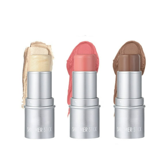 Clear Out Stock! Awwp Silver 3X Blush 3 Pack Color Highlighter and Contouring Sticks Brightening Shadow Sticks Rouge Sticks