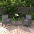 thumbnail image 1 of vidaXL 3 Piece Garden Dining Set Poly Rattan Grey, 1 of 4