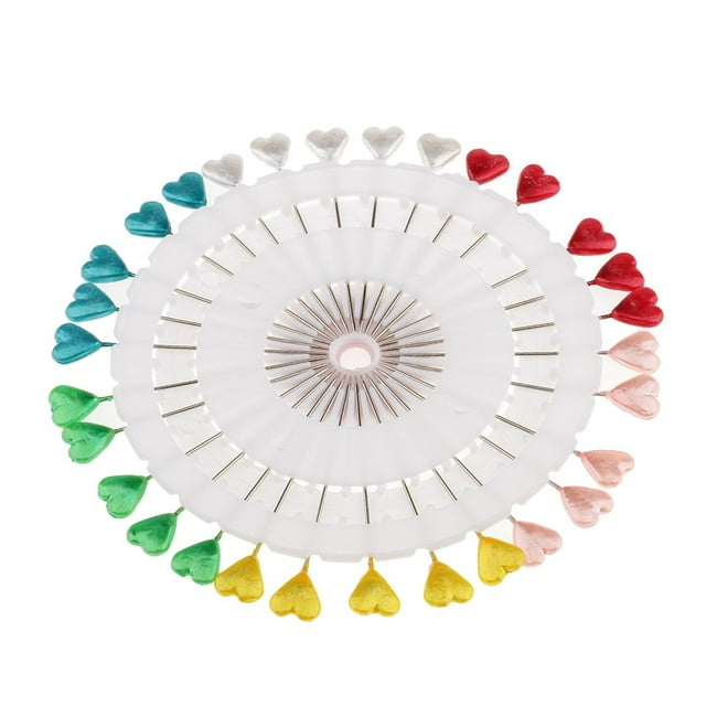 simhoa 30pcs Multicolor Hijab Scarf Pins Pins Tailor Sewing Pins Heart shape