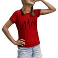 thumbnail image 3 of T-shirts à Manches Courtes pour Couples Assortis, Imprimé de Lettres de la Saint-Valentin, Coupe Ample, Mode Décontractée, Léger, Col Rond, T-Shirt Confortable et Doux, Chemisiers pour Lui et Elle, Vêtements de Vacances, Rouge, P, 3 of 5